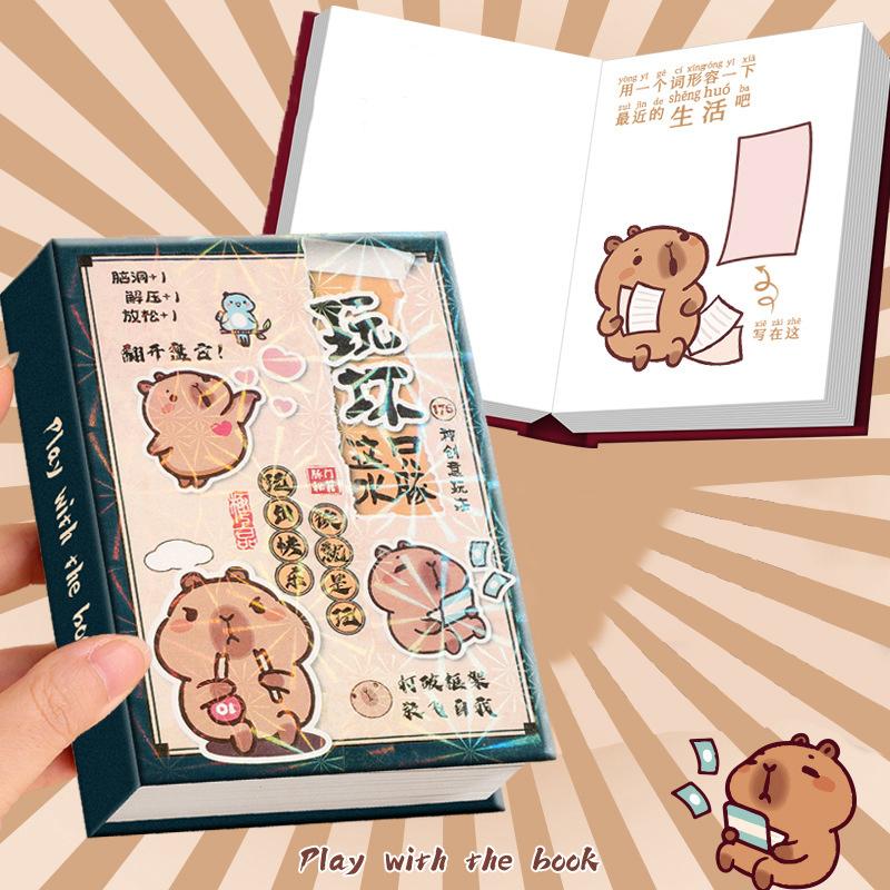 

Творческий милый блокнот Capybara школьные канцелярские принадлежности мультфильм смешной блокнот Capybara студенческий блокнот для снятия стресса подарки A3