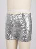Kids Boys Girls Dance Shorts Shiny Sequins Solid Color Good Elastic Waist Stage Performance Athletic Wear