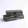 Leopard Print Storage Box Jewelry Box Rectangular Covered Sealed Desktop Storage Container Wooden Creative Ornaments