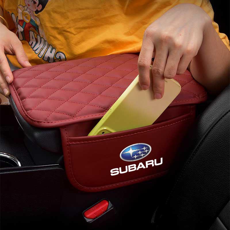 PU Leather Car Armrest Mat Tissue Boxes Height Pad Armrest Box For Subaru Impreza Legacy WRX STI BRZ XV WRC Forester Crosstrek Outback