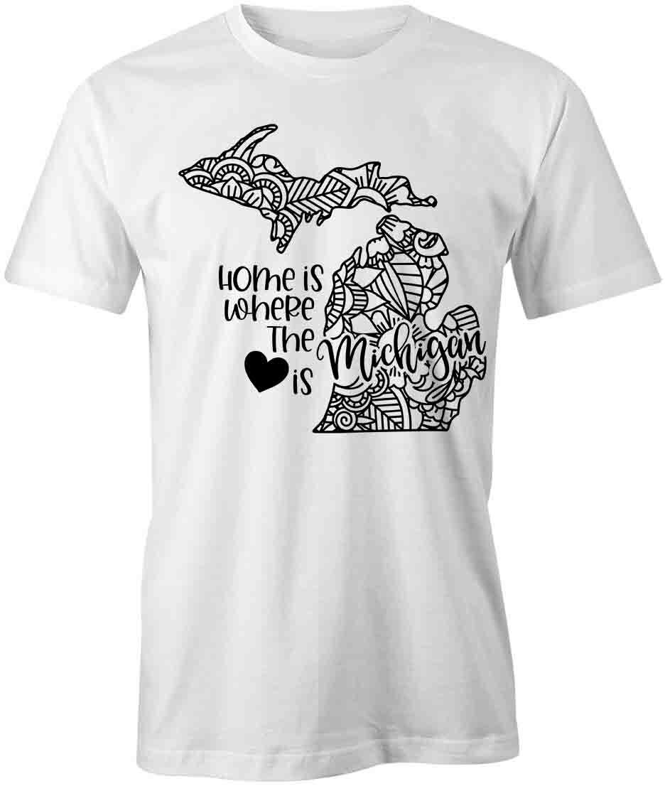 STATE MANDALA MICHIGAN TShirt Tee Short-Sleeved Cotton CLOTHING HEART S1WSA786 M
