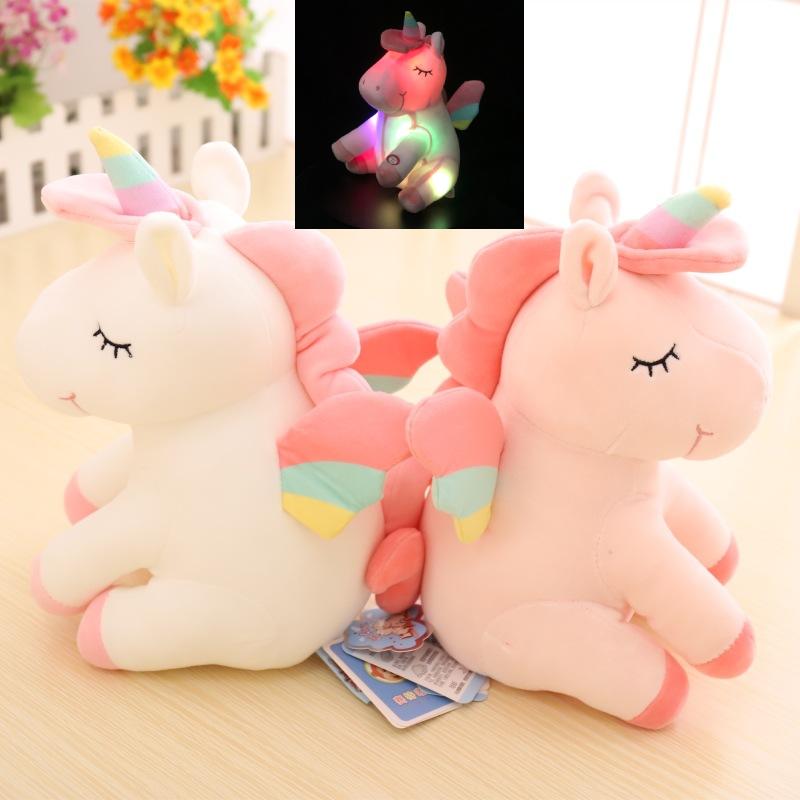 Lightup Led Rainbow Unicorn Plush Toy Home Decoration Doll Pillow Gift Kids