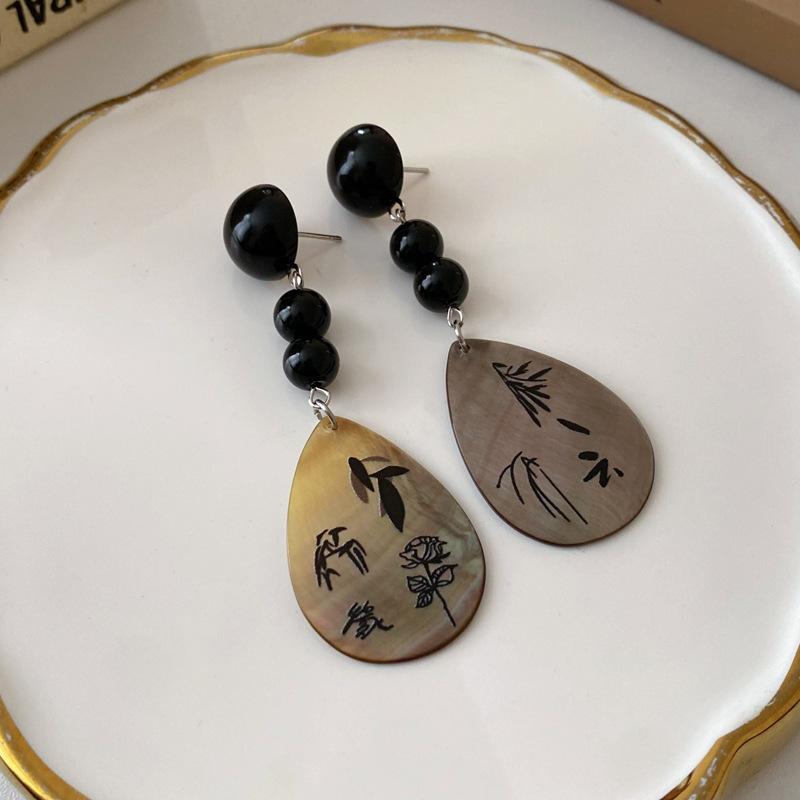 Boucles d'oreilles Guofeng Aiguille d'argent Zircon Franges Rétro Luxe Léger Haut de gamme Boucles d'oreilles Puces Niche Polyvalentes