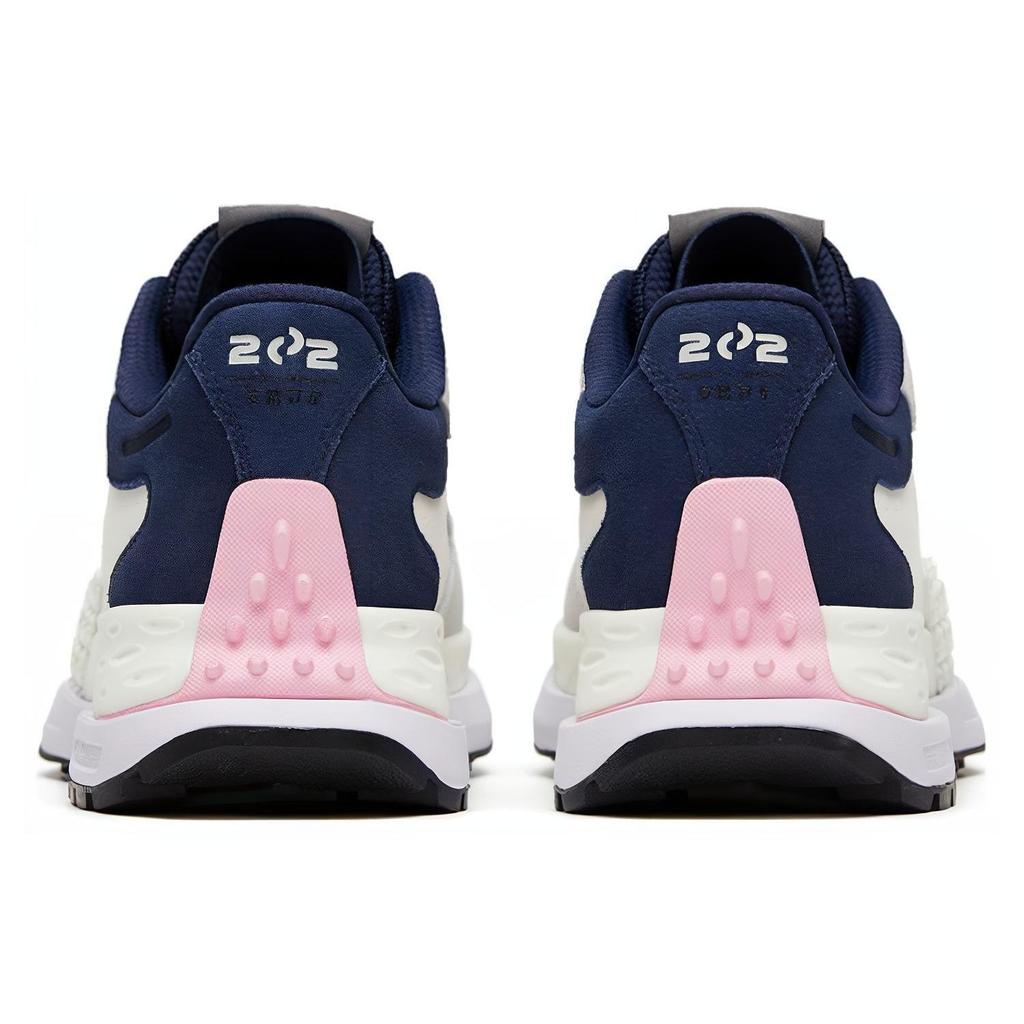 Anta Comfortable Versatile Shock Absorbing Wear Resistant Low Top Casual Shoes Women sneaker White Blue 122318881A-2