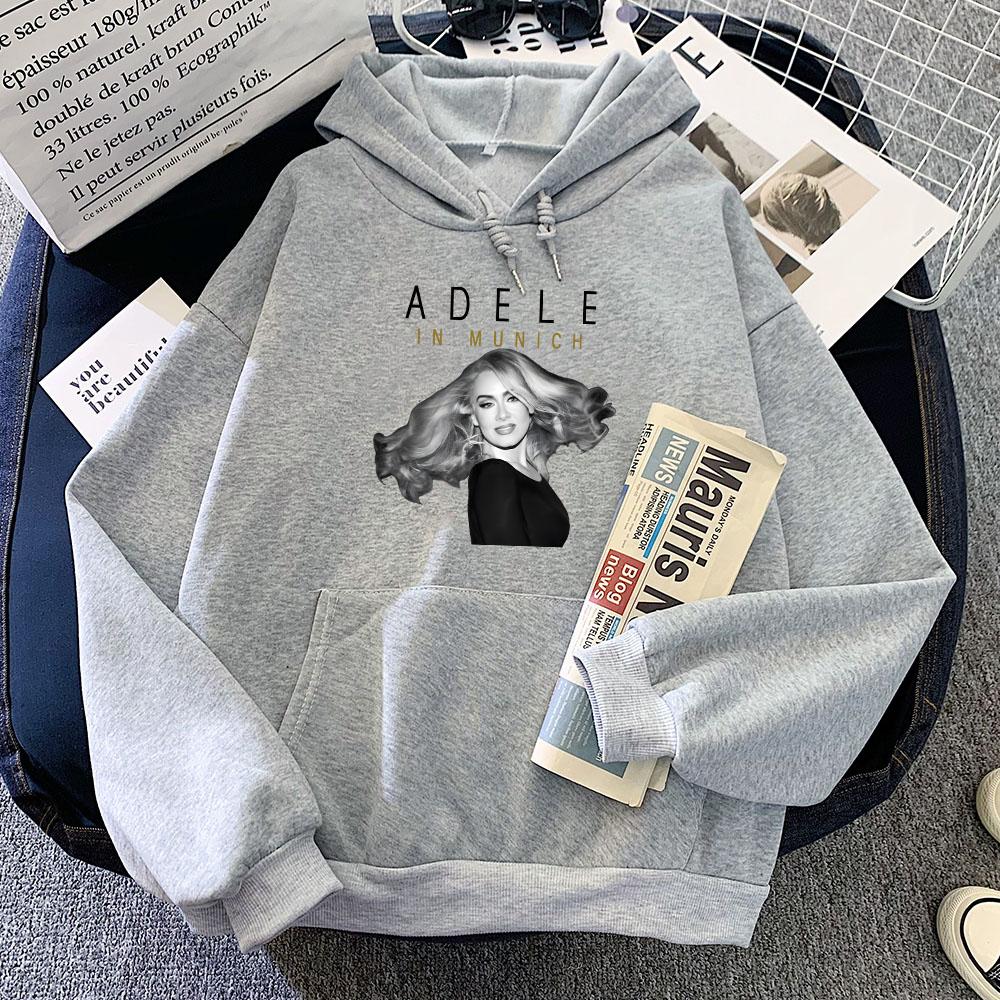 

Adele in Munich Hoodies Winter Long Sleeve Hooded Sweatshirts Women Men Clothes Singer Graphic Printing Pullovers Sudadera Girls 3XL