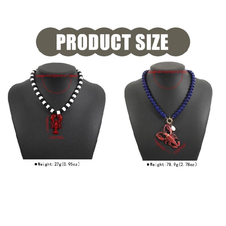 Playful Red Lobster Design Necklace Use Friendly Alloy Enamel Jewelry Lightweight Accessory For Holidays Or Everyday Use