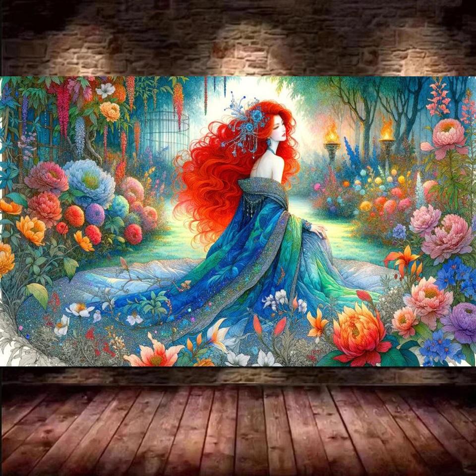 Lady with Long White Hair,Fairy,Dragon DIY 5D Diamond Painting New 2025 Fantasy Woman Full Mosaic Diamond Embroidery Big Size