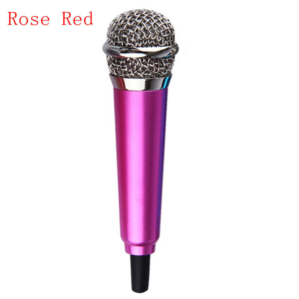 Sing Song Desktop Notebook Mini Microphone Gold Material Speech Mic 3.5mm for Ph