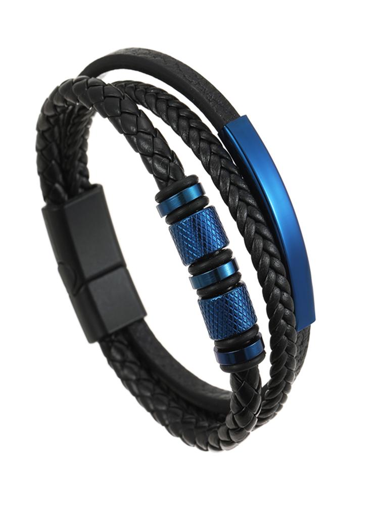

Classic Men s Leather Bracelet New Hand-woven Multi-layer Combination Accessory Fashion Man Jewelry Wholesale Dropshipping
