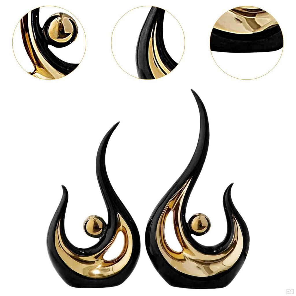 2 Pieces Abstract Art Statue Artwork Fine Workmanship Home Decoration Resin Figurine Modern