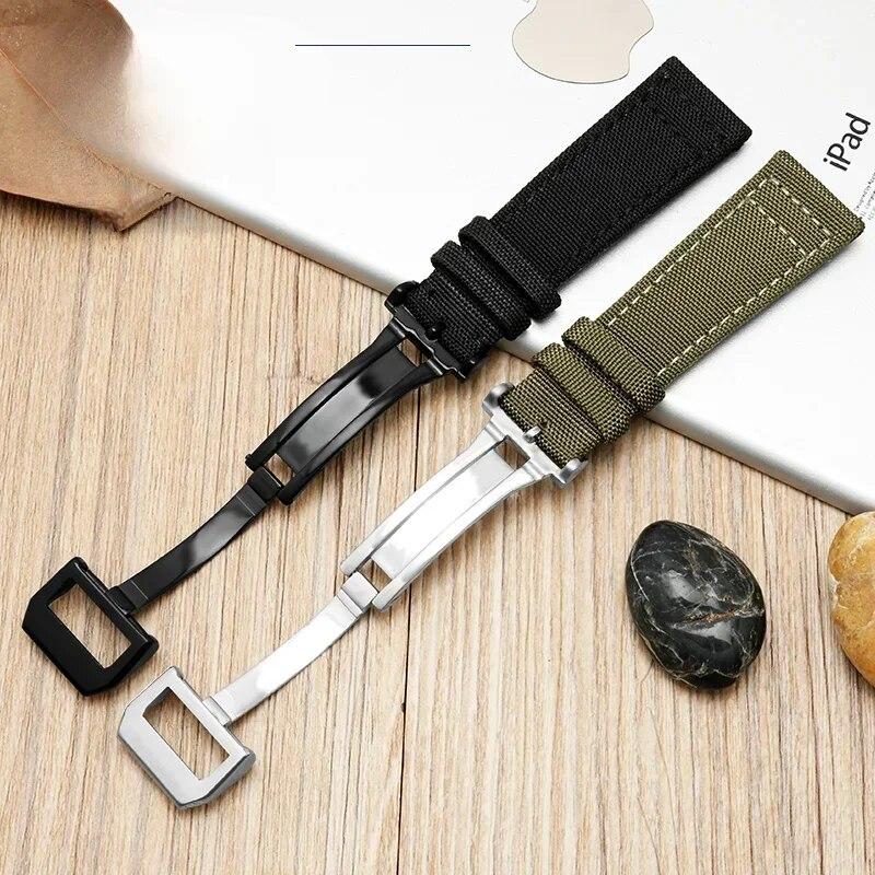 Captain Blue Citizen High Density Knitting Wrist for IWC Pilot Portugal Portofino Nylon Canvas Men 20mm 21mm 22mm Watch Strap