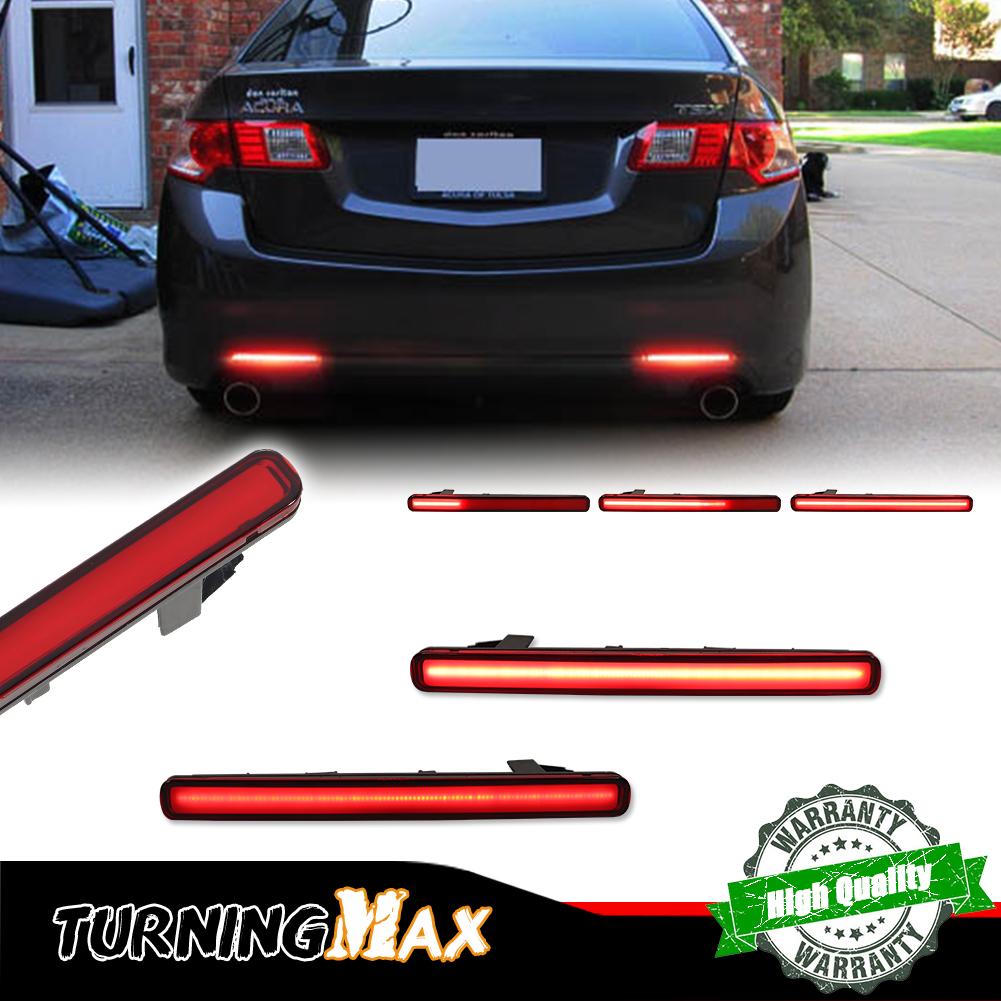ZAG1 2PCS For Honda Accord 8 MK8 Saloon 2008-2015 EU Acura TSX Sedan 2009-2014 Version Car LED Rear Bumper Reflector Light Brake Lamp