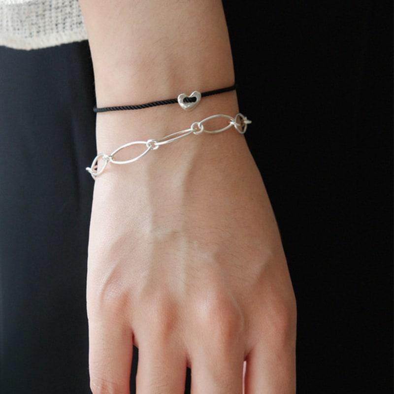 J.Lauren Italy Chain Bold Chain Silver Bracelet B0972