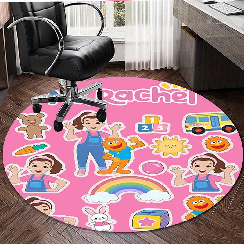 1pc Ms Rachel3 Design Printed Area Round Carpet for Bedroom Living Room Home Decor Rugs Mat Non Slip Mat Rug for Bedside