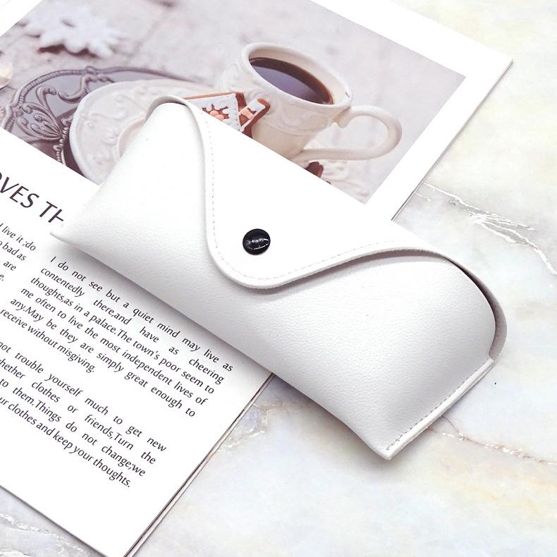 

Коробка для очков Однотонные высококачественные кожаные солнцезащитные очки Очки для близорукости Устойчивые к давлению коробки для солнцезащитных очков Сумки для очков белый