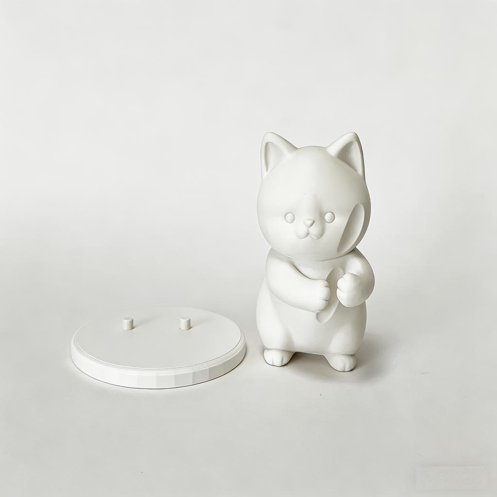 1pc Adorable Cat Base Pen Holder, Kitten Shape Desktop Stationery Organizer for Pens Markers, Decorative Desk Accessory