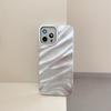 Luxury Wave Satin Ruffle Pattern Phone Case For iPhone 11 12 13 14 15 16 Pro Max Plus Glitter Shockproof Solid Color Cover