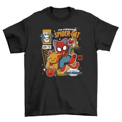 T-shirt Divertente Gatto Ragno - Purr-fetta per gli Amanti dei Gatti! Scatena l'Aracnide Meo