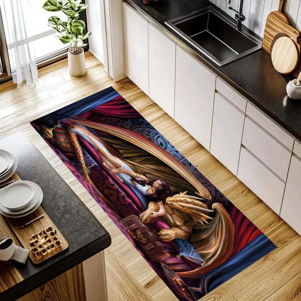 Gothic Style Nonslip Kitchen Mat Floor Carpet Rug For Indoors Outdoors Home Decor Room Supplies Spring Decor