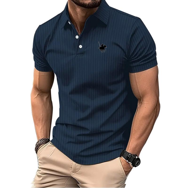 

Мужская одежда Slim Fit Летняя модная рубашка поло с короткими рукавами и лацканами.