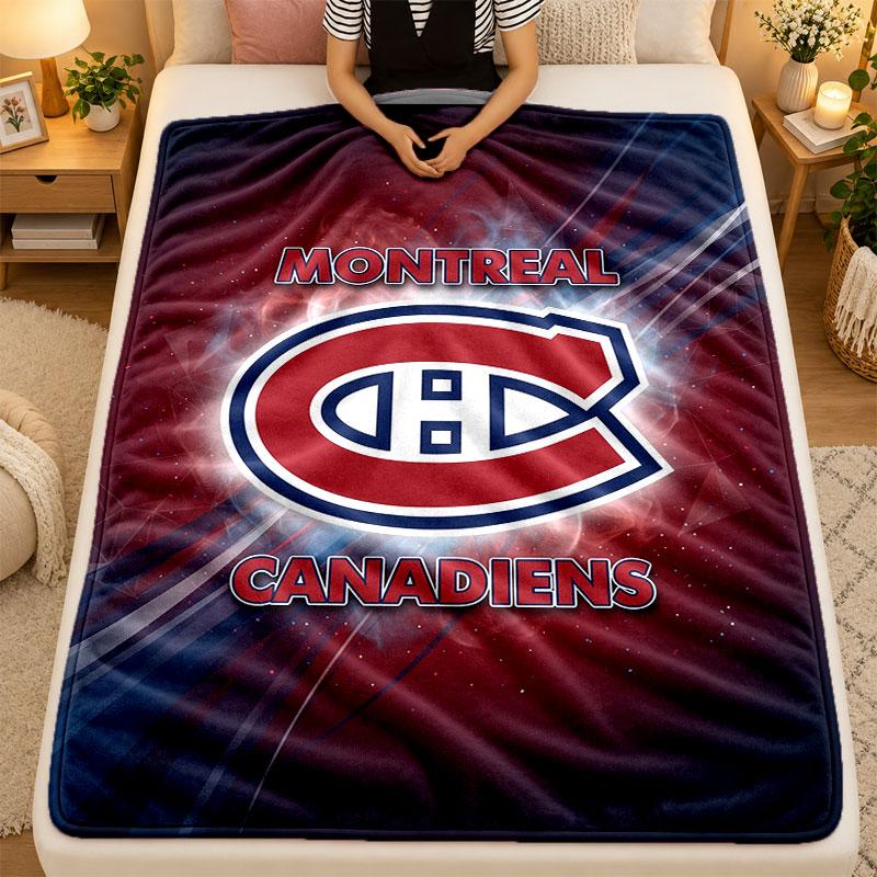 Flannel BlanketMontreal Canadiens Warm Soft Throw Blanket for Indoor Sofa Bed Living Room Use
