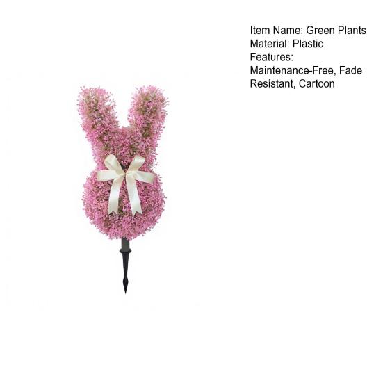 Umělá rostlina Králík Dekorace s Realistickými Zelenými Listy Odolná proti Vyblednutí Falešné Rostliny Plast Odolný proti UV Zářením Velikonoční Dekorace pro Domácí Vstupní Dveře