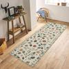 Tappeto Runner Floreale Colorato Vintage Stile Rustico Tappeto con Stampa Floreale Assorbente Antiscivolo Decorazione Ingresso Soggiorno Tappetino