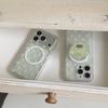 Korean Style Polka Dot Green Phone Case with Stand for iPhone 17/16/15 Pro Max