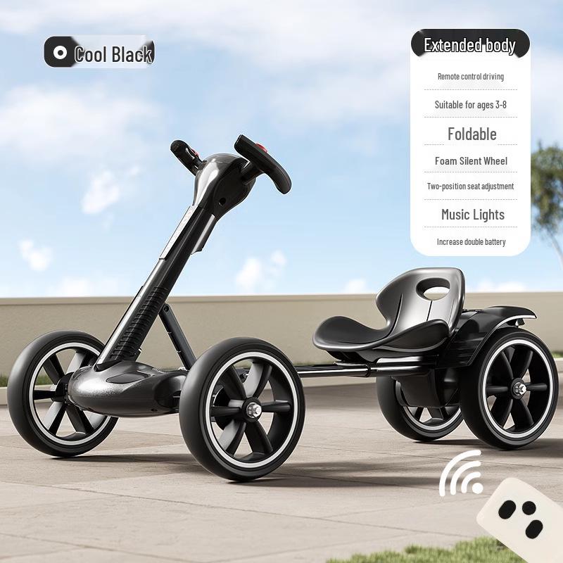 Go-Kart Elétrico Dobrável Carro de Passeio para Crianças 2-8 Anos - Não Requer Instalação