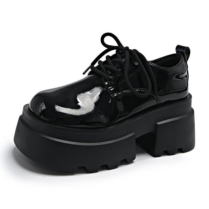 Fashion Women Spring New Black Platform Flats Shoes Women Loafers Slip on Boat Shoes Designer Casual Leather Oxfords 2025