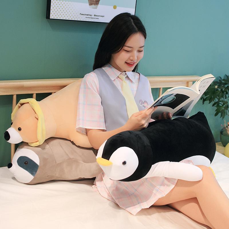 Lie Animal Penguin Sloth Doll Plush Toy Lion Teddy Bear Throw Pillow Girl Soothing Rag Doll Gift