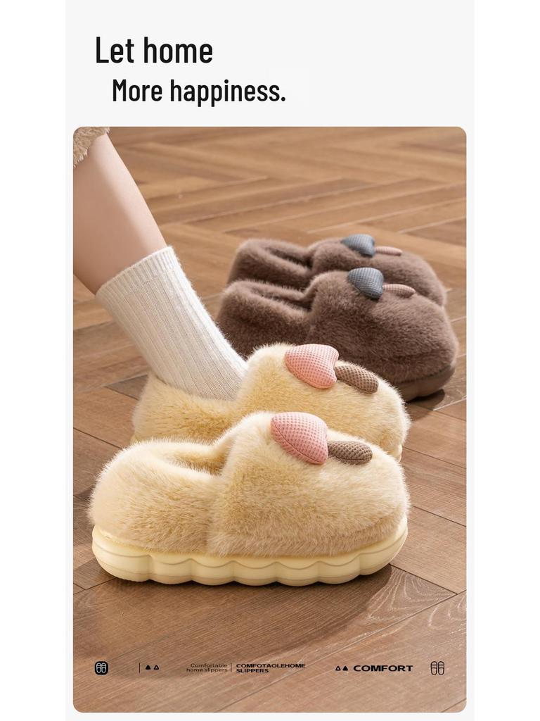 2025 New Style Anti-Slip Plush Slippers for Pregnant Women - Warm, Thick-Soled Indoor Cotton Shoes