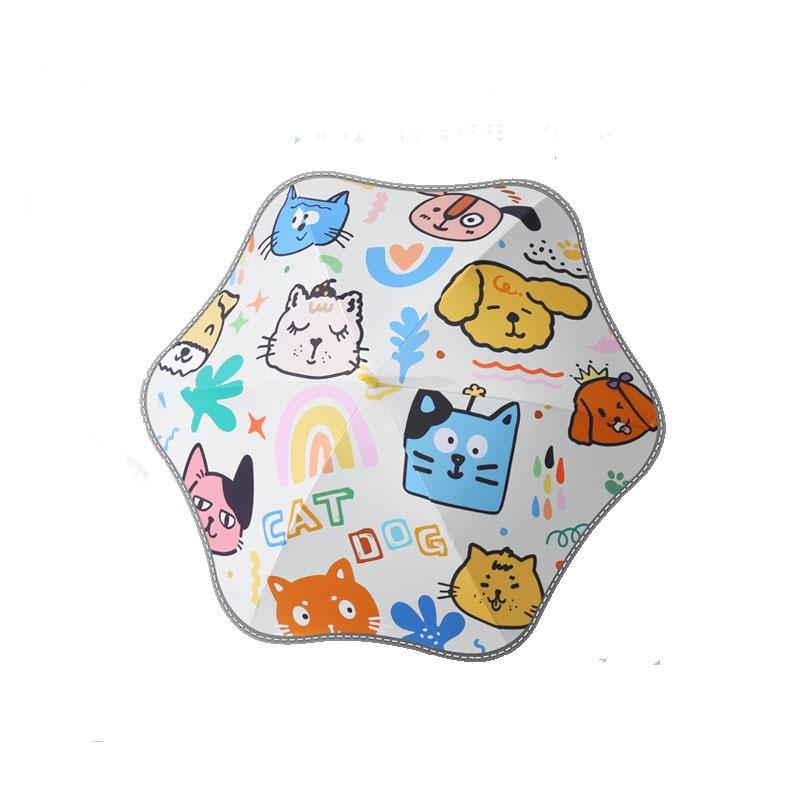 Wholesale creative pulley children's umbrella cartoon safety rounded corners vinyl sun umbrella manufacturer spot can print logo