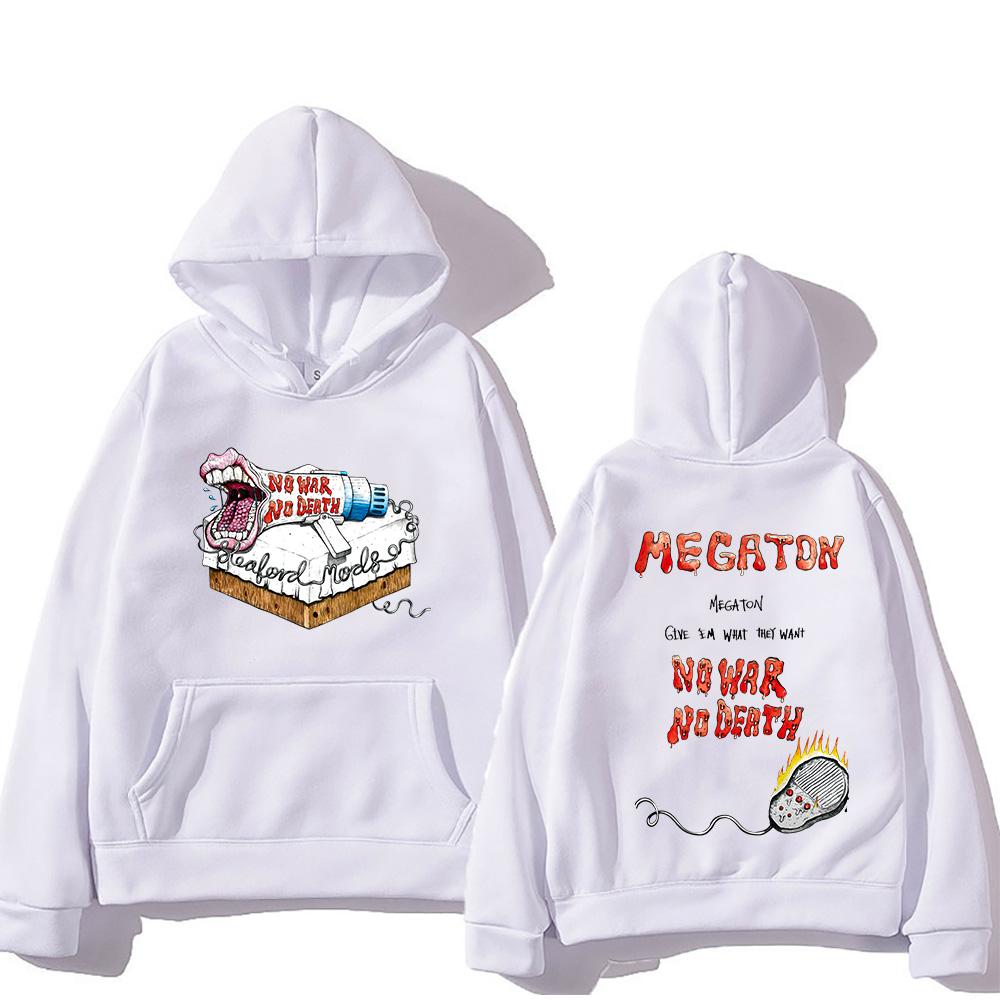 Men Clothing Sleaford Mods Megaton Hoodie No War No Death Letter Print Pullovers Punk Vintage for Women Men Sweatshirt