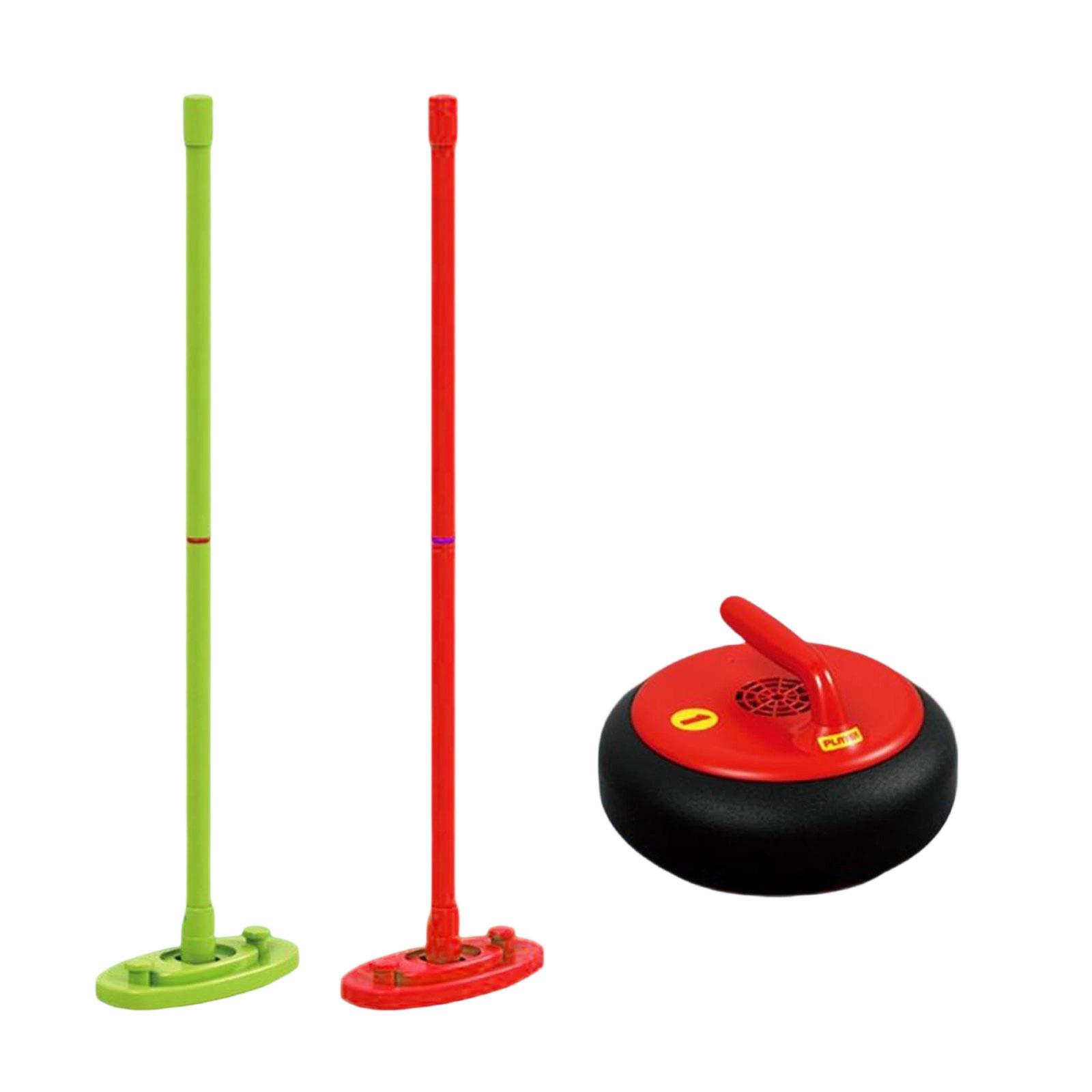 

15cm Miniature Curling Sports Toy Set Includes Two Brooms and One Curling Stone Suitable for Indoor and Outdoor Play and Skill Development One Size
