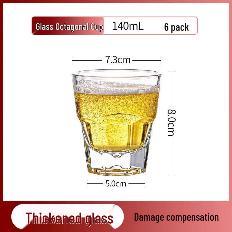 Qiwei Small Octagonal Tempered Glass Drinking Cup