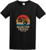Cool Vintage Monster Truck Are My Jam Retro Sunset Unisex Short Sleeve T Shirts Black