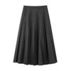 2025 Autumn/Winter High-Waist Black Pleated A-Line Mid-Length Skirt