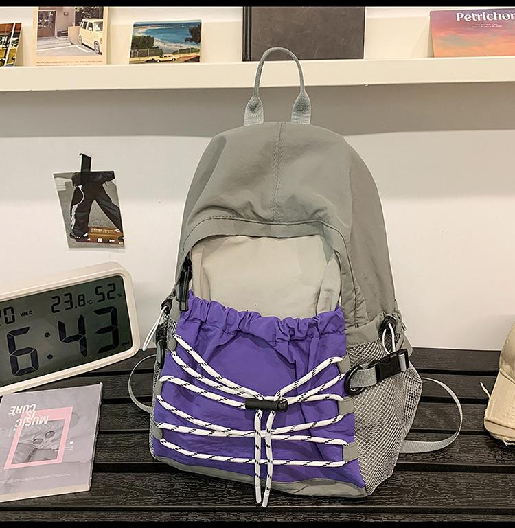 

Легкий рюкзак для занятий спортом на открытом воздухе, рюкзак для коротких поездок, мужской и женский, с контрастной расцветкой, для отдыха, водонепроницаемый, альпинистский, школьный рюкзак фиолетовый