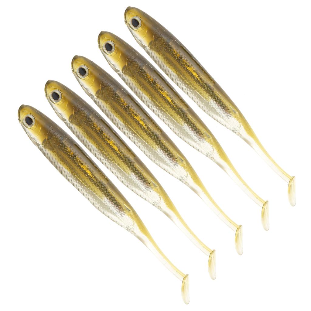 5pcs Artificial Fishing Bait Soft PVC Paddle Tail Shad Fish Lures Fish Tackle Accessory
