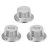 Uxcell Conjunto de Botões de Chapéu Alto Métricos 1 Volume 2 Controles de Tom Conjunto de Botões de Guitarra para Eixo Dividido Elétrico Prata Clara Conjunto de 3 Peças para Guitarra, Baixo, Potenciômetros,