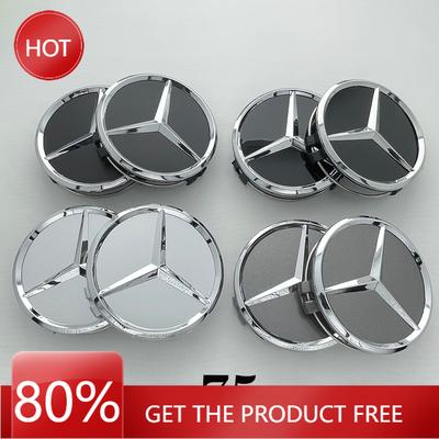 Car Sticker 4Pcs 75mm Car Wheel Center Logo Hub Cap For Mercedes Benz W204 C218 A207 C117 CLA CLS E Class W212 S212 X166 W176 W2