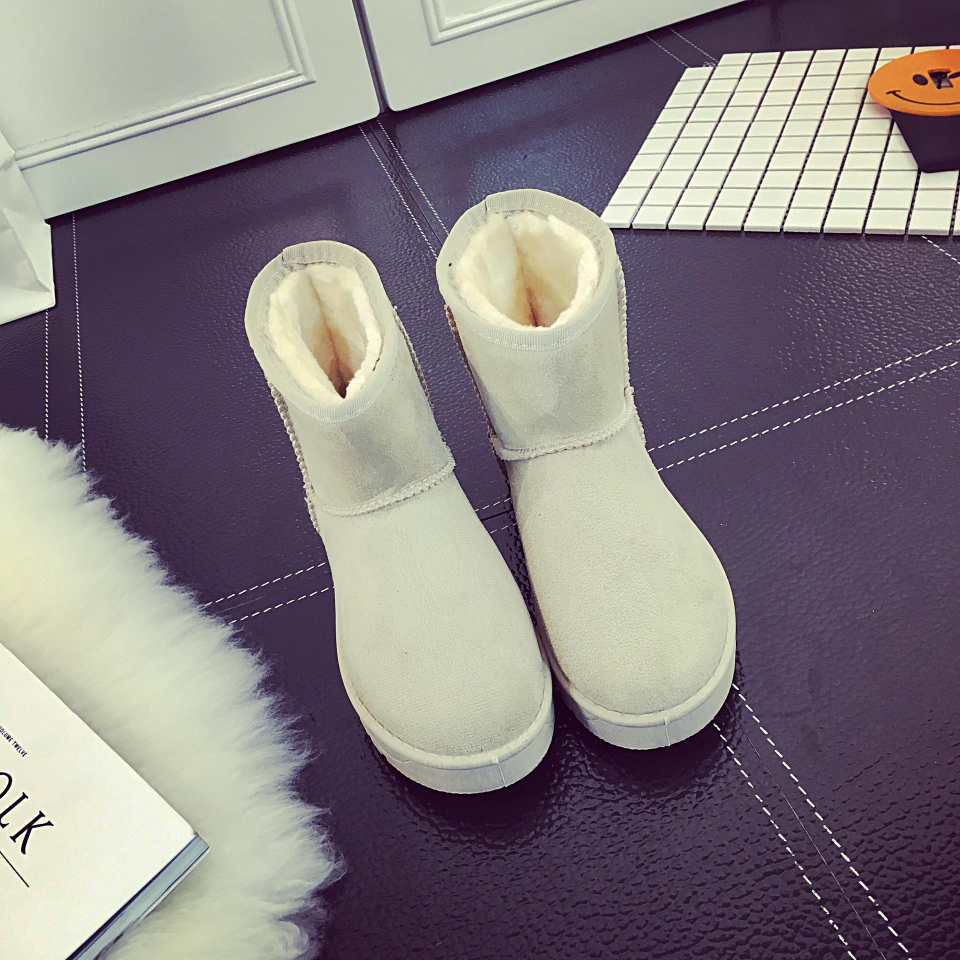 

Зимние низкие зимние ботинки из искусственного меха с утолщенным бархатом и замшей с круглым носком и плоским каблуком в горошек, коричневые повседневные зимние ботинки для женщин 35