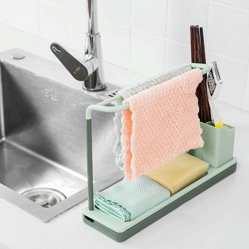 

Двухполюсный держатель для губки, съемные кухонные аксессуары, стеллаж для хранения инструментов, бытовой