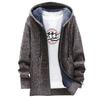 Men's Fall And Winter Casual Sweater Jacket Warm Knit Sweater Hooded Hoodie