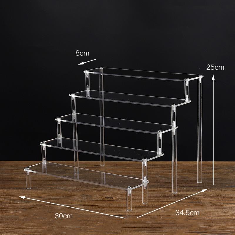 1-5 Tier Acrylic Display Stand,Clear Display Riser Rack for Cupcake,Perfume Doll Décor and Organizer Amiibo Funko POP Figures