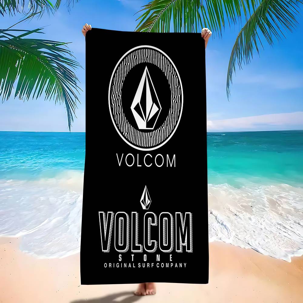 Ka Chen Muda Girls White V-Volcoms Logo Beach Towel Colorful Bath Towels For Microfiber Quick Dry Sand Free Beach Yoga Spa Gym Pool