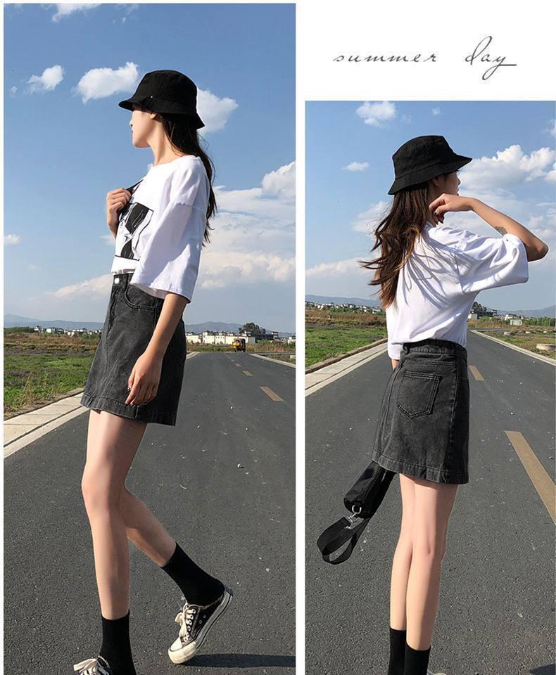 Women's High-Waist Mini Denim A-Line Skirt - Summer 2022 Hot Girl Style