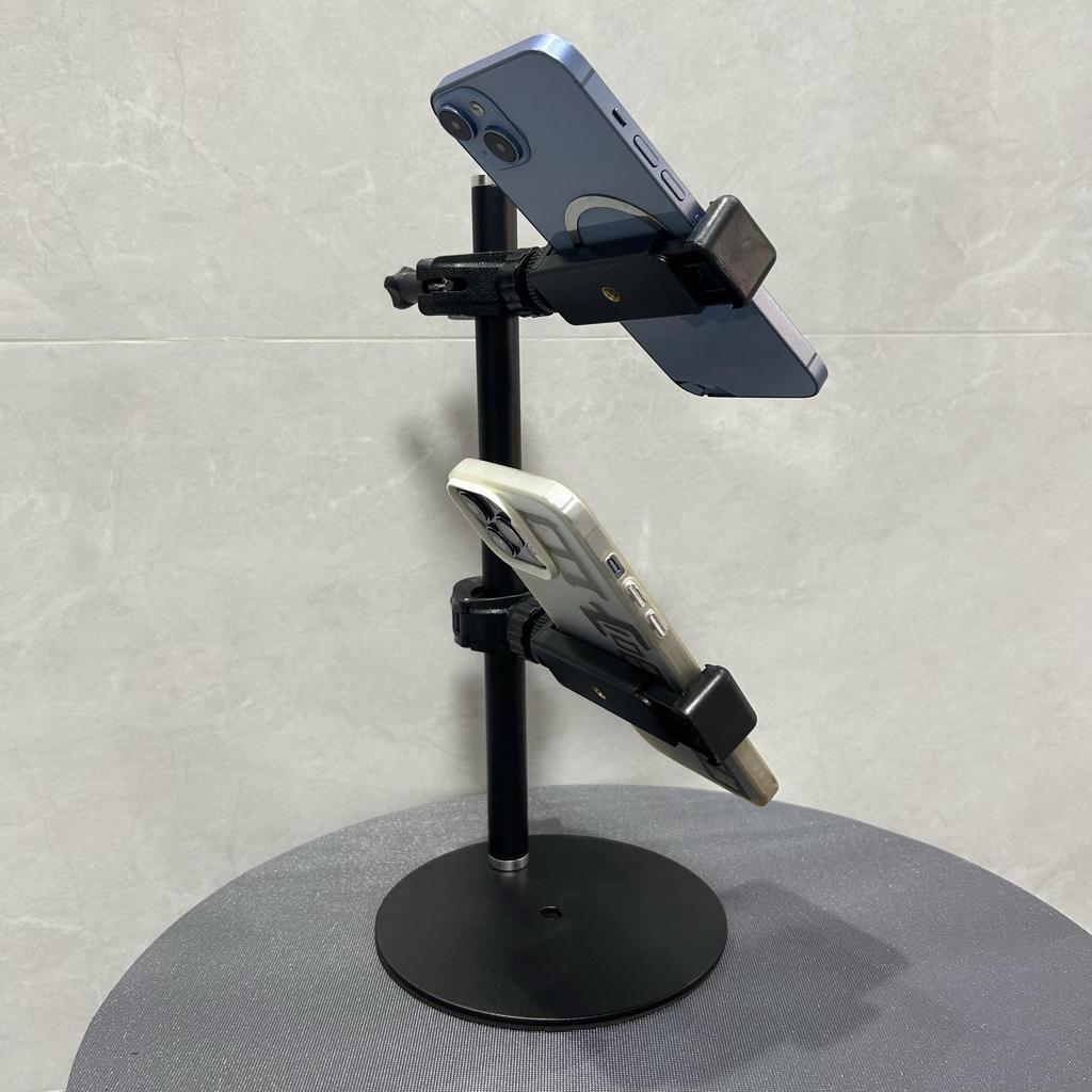 Dual Camera Live Broadcast Stand with Overhead Shooting for Universal Mirrors
