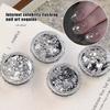 Shiny Silver Sequins Nail Art Stickers 1 Jar Mix Shapes Starlight Love Star Slice Manicure Paillette Charms for DIY Beauty